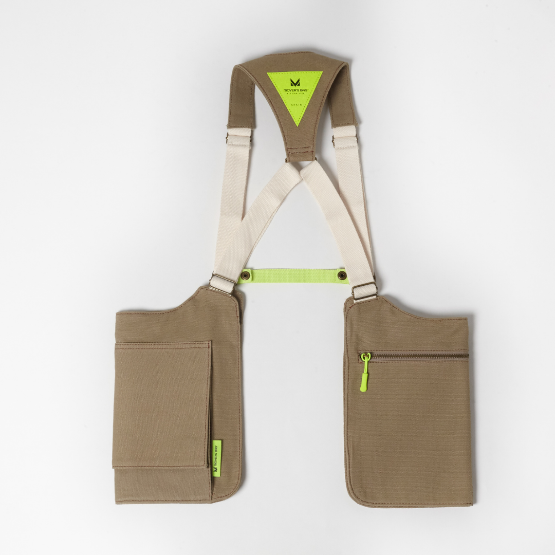 Bolso chaleco verde kaki – vista trasera