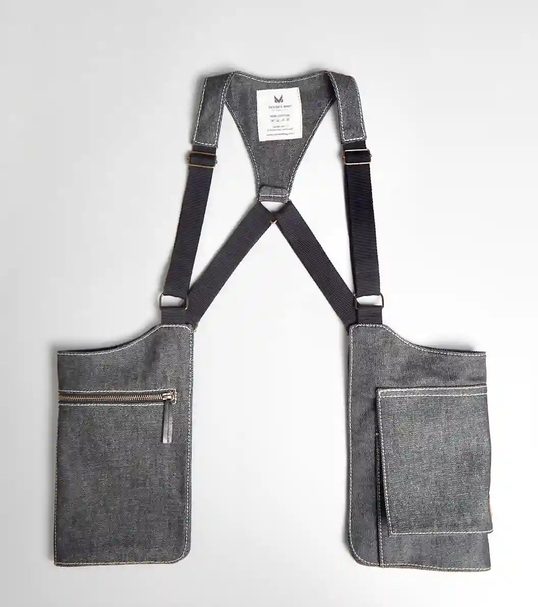 Bolso chaleco vaquero negro jaspeado – vista frontal
