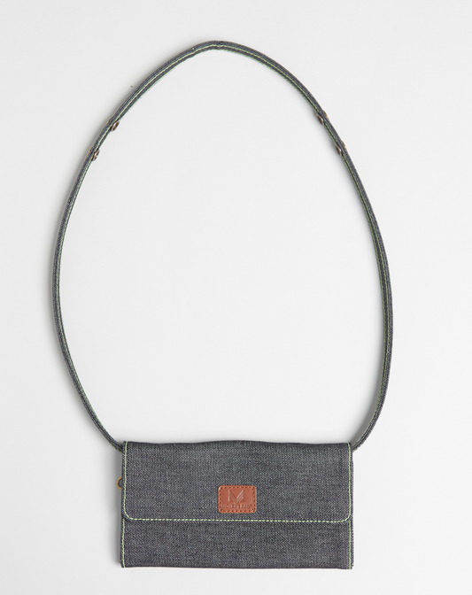 Monedero bandolera convertible en riñonera – detalle