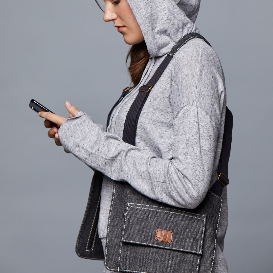 Bolso Little negro vaquero – vista lateral