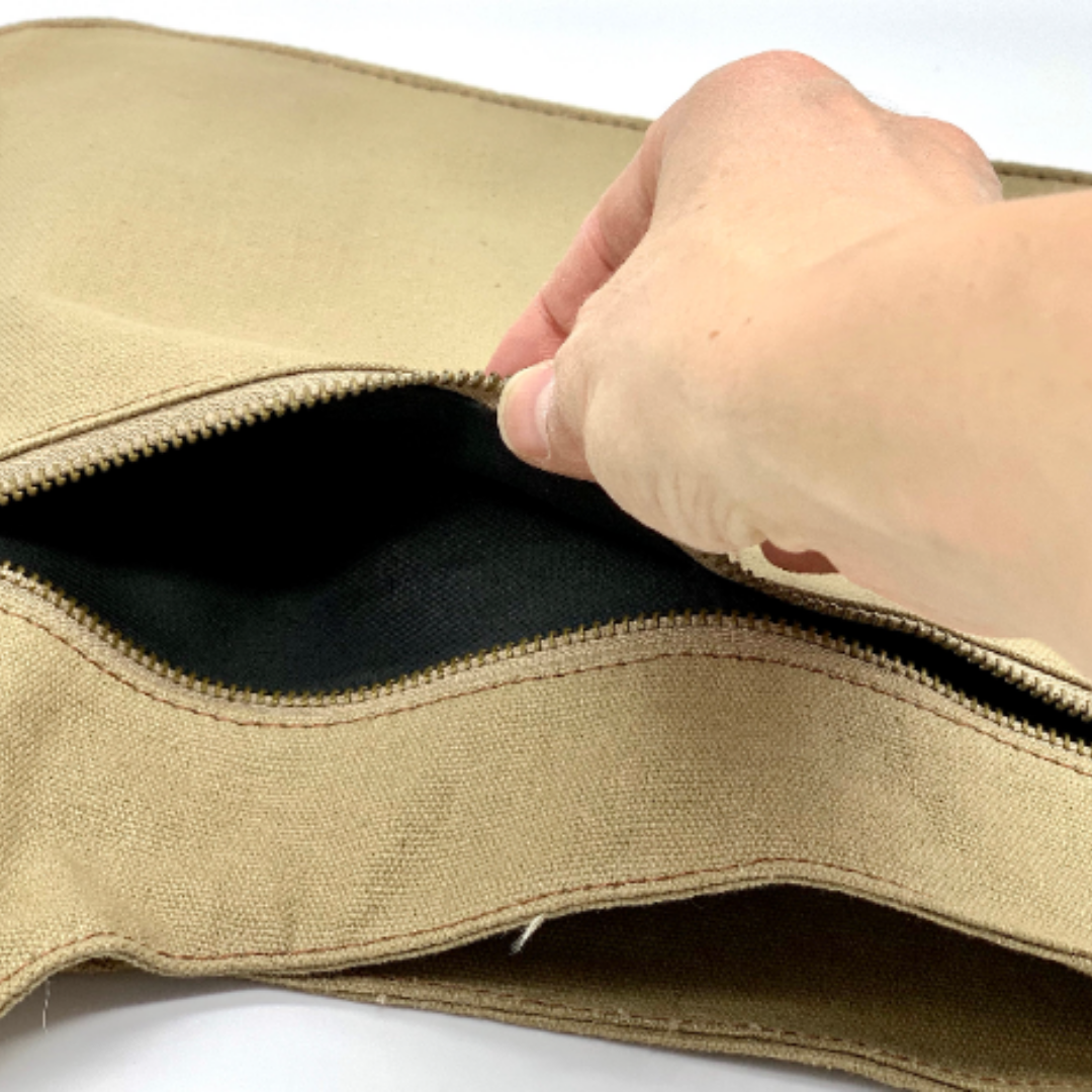 Bolso chaleco verde kaki – bolsillo con cremallera para el móvil