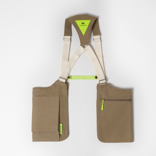 Bolso chaleco verde kaki – vista trasera